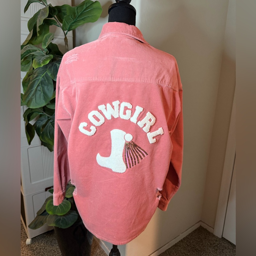 Blue Velvet Blush Pink Lightweight Corduroy Jacket